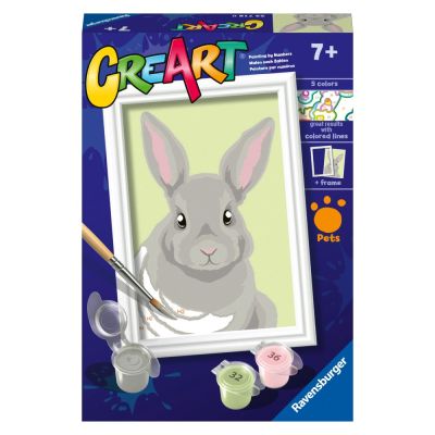 Ravensburger - CreArt pictura pe numere pentru copii iepuras gri ARTRVSPBN23718