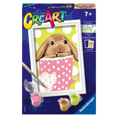 Ravensburger - CreArt pictura pe numere pentru copii iepuras in cana ARTRVSPBN20206