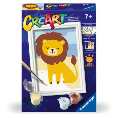 Ravensburger - CreArt pictura pe numere pentru copii leu salbatic ARTRVSPBN23965