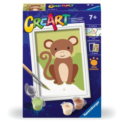 Ravensburger - CreArt pictura pe numere pentru copii maimuta salbatica ARTRVSPBN23966