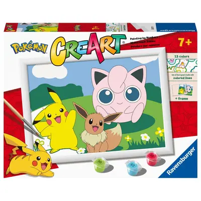Ravensburger - CreArt pictura pe numere pentru copii personaje Pokemon ARTRVSPBN23571