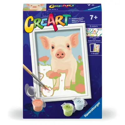 Ravensburger - CreArt pictura pe numere pentru copii porcusor dragut ARTRVSPBN23970
