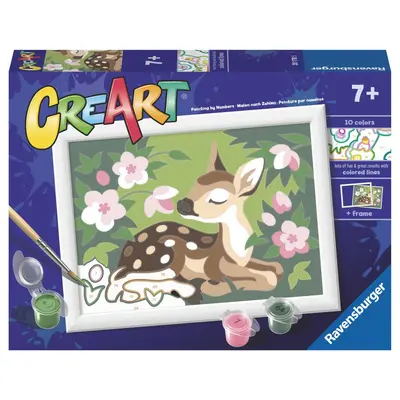 Ravensburger - CreArt pictura pe numere pentru copii pui de caprioara si flori ARTRVSPBN20178