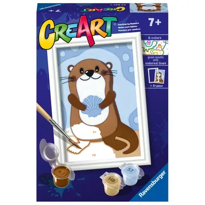 Ravensburger - CreArt pictura pe numere pentru copii vidra dragalasa ARTRVSPBN23607
