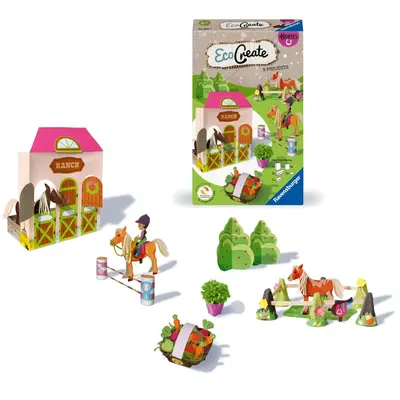 Ravensburger - Eco Create Set de creatie ferma de cai ce include 6 proiecte ARTRVSAC23919
