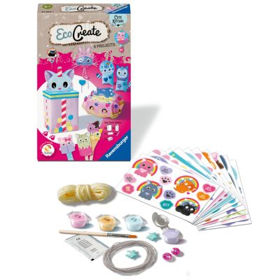 Ravensburger - Eco Create Set de creatie pisicute ce include 6 proiecte ARTRVSAC23920