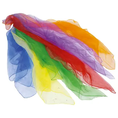 Set 6 esarfe colorate pentru dans, gimnastica si exercitii fizice, gradinita si scoala - okegoki15382