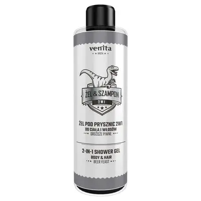 Gel de dus si sampon 2 in 1, pentru barbati, cu extract din drojdie de bere, Venita, 300ml