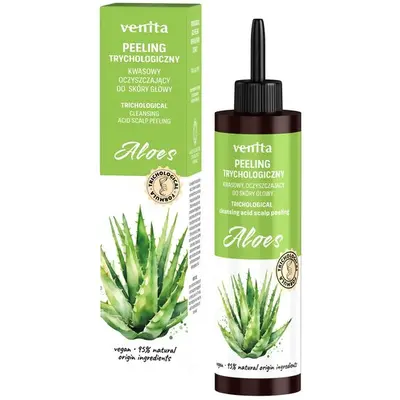 Peeling acid cu AHA, aloe vera, albăstrele si D-pantenol pentru scalp gras si descuamat, Venita, 100ml