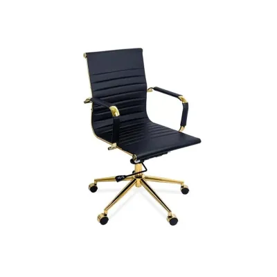 Scaun de birou off 802a, ergonomic, spatar inalt, mecanism balans, baza aurie, 110 kg drm10541