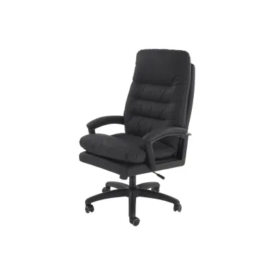 Scaun directorial hm harbor, piele ecologica, inaltime reglabila, mecanism de balansare, perne duble, 120 kg, negru drm10546