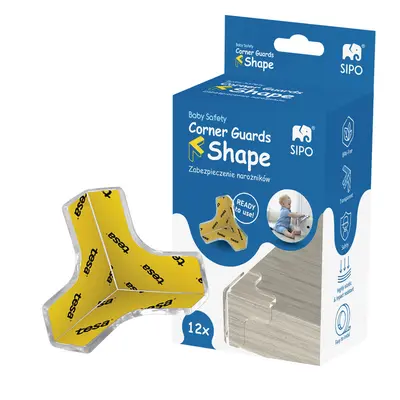 Set 12 Coltare din Silicon pentru colturi, forma T, fixare cu adeziv puternic Tesa, fara urme, Sipo EKDSBS-EC55T