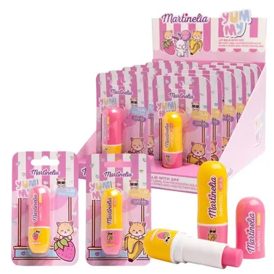 Set 12 bucati balsam de buze cu SPF 15 pentru copii, 68025, 3.5 g  Martinelia,