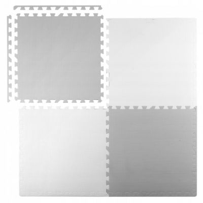 Salteluta de joaca 120 x 120 cm ricokids 7480 - alb - gri - resigilat (unul dintre cele patru elemente este taiat) edeedi7480_resigilat