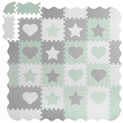 Salteluta de joaca 150 x 150 cm ricokids 7505 - gri - mint - resigilat edeedi7505_resigilat