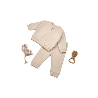 Set bluzita si pantaloni COOL cu buzunar - Stone, BabyCosy (Marime: 6-9 luni) JEMBC-CSYR4513-6