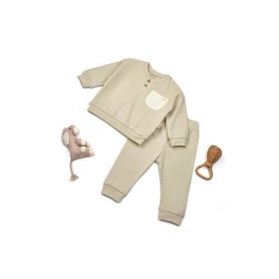 Set bluzita si pantaloni COOL cu buzunar - Verde, BabyCosy (Marime: 6-9 luni) JEMBC-CSYR4514-6