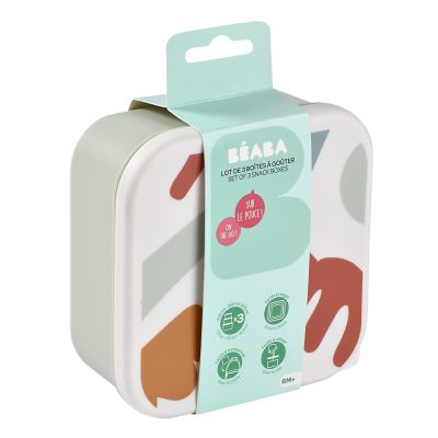 Set 3 caserole pentru gustari  Beaba Playful ERFB913589