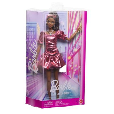 BARBIE DELUXE STYLE PAPUSA BARBIE ROCHIE ROZ METALIZAT CORAL VIVMTJFP41