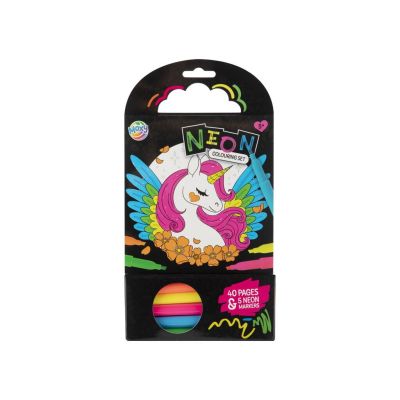 Carte de colorat cu carioci neon - peripetiile unicornului