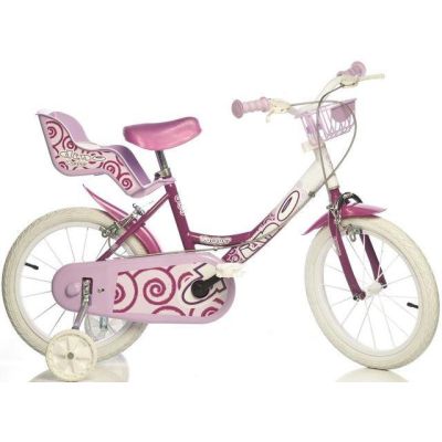 Bicicleta roz cu inimioare 16"