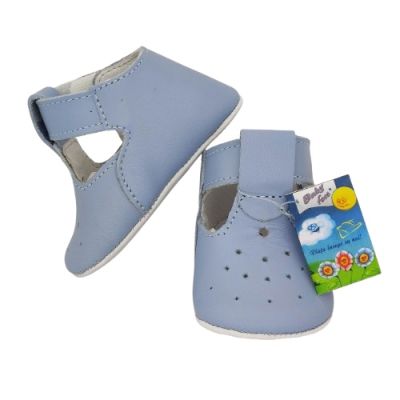 Sandale de botez T-bar (Marime: 17, Culoare nappa: blu)