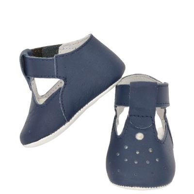 Sandale de botez T-bar (Marime: 17, Culoare nappa: bleumarin)