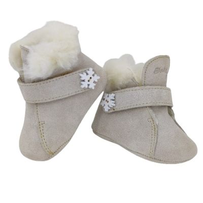 Ghetute BIT cu bareta-Imblanite (Marime: 18, Culoare nappa: Ivory, Decor: Fulg de nea)