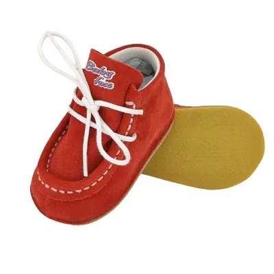 Botosei Mocasini Barefoot (Marime: 17, Culoare velur: Rosu Lollipop)