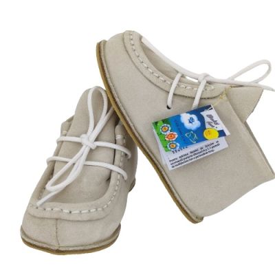 Botosei Mocasini Barefoot (Marime: 18, Culoare velur: Ivori Lamb)