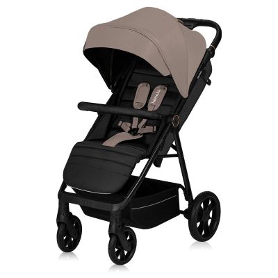 Carucior sport, Lionelo, Mira, Maner reglabil in 5 pozitii, Spatar si suport de picioare reglabile, Plasa de tantari si suport biberon incluse, Pana la 22 kg, 6 luni+, Conform cu EN1888-1, EN1888-2, Testare SGS, Bej BYNLO-MIRA_BEIGE_SAND