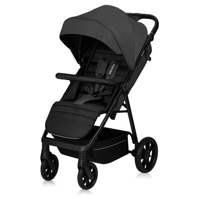 Carucior sport, Lionelo, Mira, Maner reglabil in 5 pozitii, Spatar si suport de picioare reglabile, Plasa de tantari si suport biberon incluse, Pana la 22 kg, 6 luni+, Conform cu EN1888-1, EN1888-2, Testare SGS, Gri BYNLO-MIRA_GREY_GRAPHITE