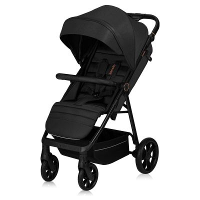 Carucior sport, Lionelo, Mira, Maner reglabil in 5 pozitii, Spatar si suport de picioare reglabile, Plasa de tantari si suport biberon incluse, Pana la 22 kg, 6 luni+, Conform cu EN1888-1, EN1888-2, Testare SGS, Negru BYNLO-MIRA_BLACK_ONYX