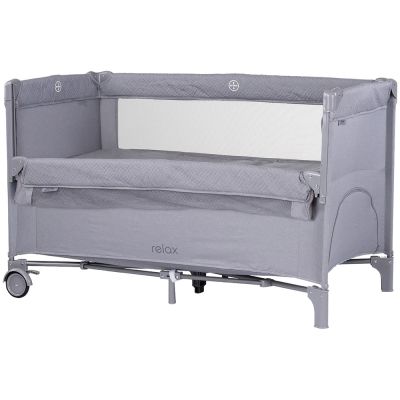 Patut pliabil chipolino relax cloud linen cu laterala culisanta hubkosire252cl