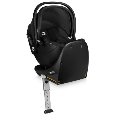 Scoica auto, Lionelo, Moxie, i-Size, Include baza rotativa 360 cu picior de fixare, 40-87 cm, Tetiera reglabila, intarita cu spuma de memorie, Carcasa ventilata, Din bambus, Protectie avansata, Conform R129, Negru BYNLO-MOXIE_I-SIZE_SET_BLACK_CARBON