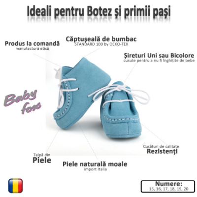 Botosei Mocasini (Culoare nappa: blu, Marime: 15)