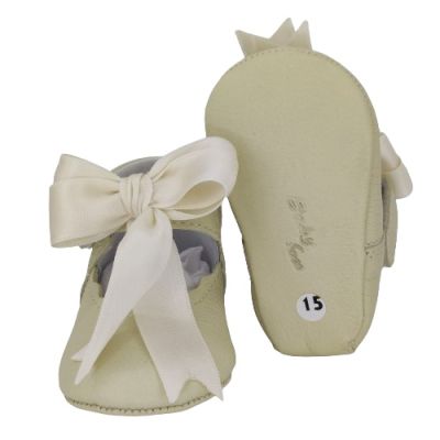 Balerini botez Lore by Baby fox (Marime: 17, Culoare nappa: Crem, Decor: Funda)