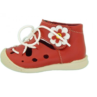 Sandale copii, Tahiti (Culoare nappa: rosu, Marime: 19, Decor: Floare)