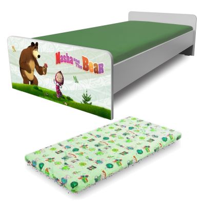 Pat Copii Economic Masha 2-12 Ani Cu Saltea Cu Lana, Inclusa - Pc-p-mk-eco-mas-80