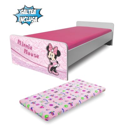Pat Copii Economic Minnie 2-8 Ani Cu Saltea Inclusa - Pc-p-mk-eco-min-70