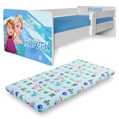 Pat Copii Frozen P1 2-8 Ani Cu Saltea Lana Si Protectie Laterala Detasabila - Pc-p-mk-frz-p1-70