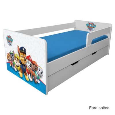 Pat Copii Paw Patrol Blue P1l Cu Sertar- 2-8 Ani, Cu Paravane Detasabile/interschimbabile - Pc-p-paw-bl-p1l-srt-70