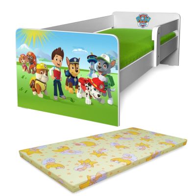 Pat Copii Paw Patrol P1 2-12 Ani Cu Paravane Detasabile + Saltea Basic - Pc-p-bas-paw-p1-80