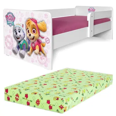 Pat de Fetite Paw Patrol P1 Pink 2-8 Ani + Saltea SmartNest Pc-p-lux-paw-pink-p1-70