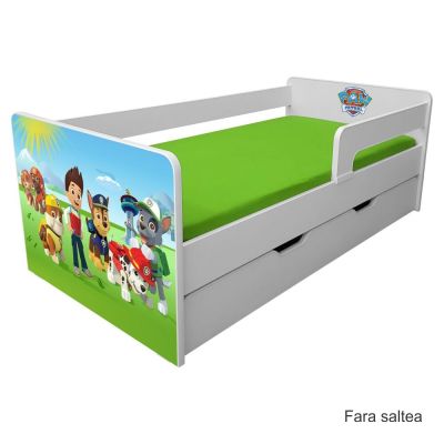 Pat Copii Paw Patrol P1l Cu Sertar- 2-8 Ani, Cu Paravane Detasabile/interschimbabile - Pc-p-paw-p1l-srt-70