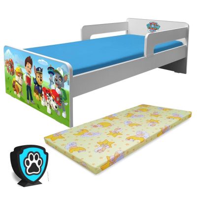Pat Copii Paw Patrol P2l 2-12 Ani Cu Paravane Detasabile + Saltea Basic + Lampa Veghe - Pc-p-p2l-paw-bas-lmk-80