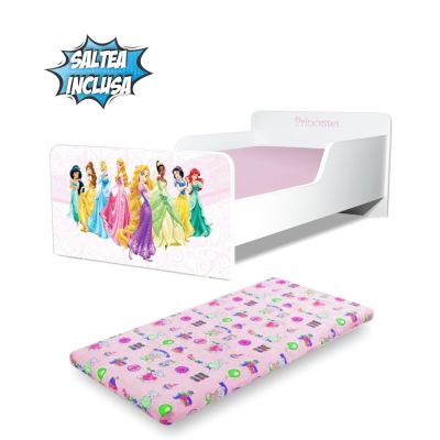 Pat Copii Printese  2-8 Ani Cu Saltea Inclusa - Pc-p-mok-prn-70