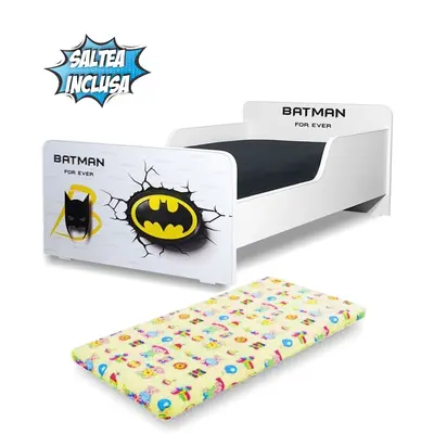 Pat de baieti Start Batman include saltea cu lana 160x80 - PC-P-MOK-BTM-80