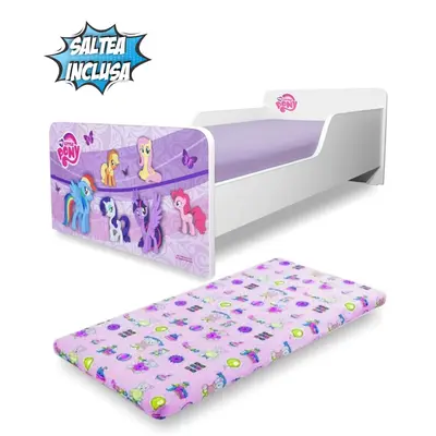 Pat copii Start Pony 2-12 ani cu saltea cu lana inclusa - PC-P-MOK-PON-80