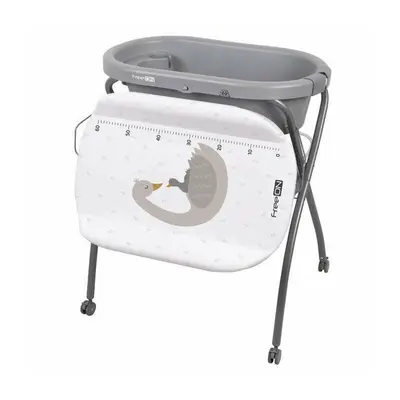 Cadita de baie, FreeON, Swan, Cu hamac pentru nou nascut si masa de infasat, Cu roti, Cu suport metalic, Conform cu standardul european de securitate EN 12221-1:2008+A1:2013, EN 17072:2018 BYN85789